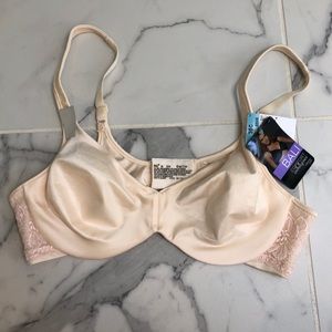 BALI COMFORT INDULGENCE FULL COVERAGE UW BRA #3508 Tan/ Peace LACE SZ 36C